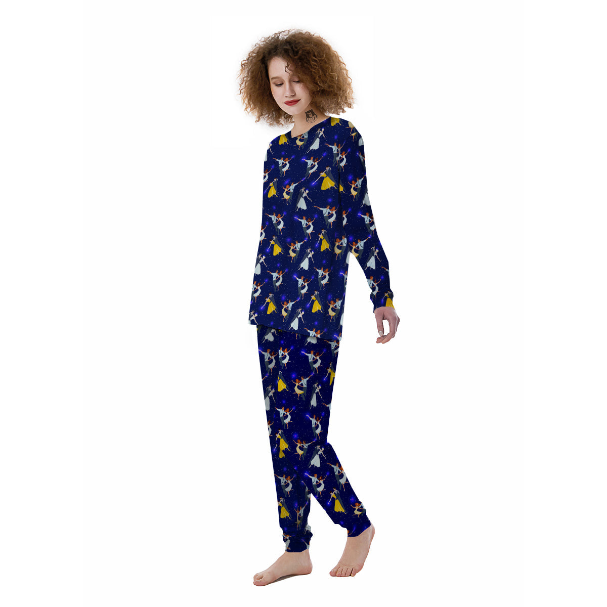 Blue Dancer Print Pattern Women's Pajamas-grizzshop