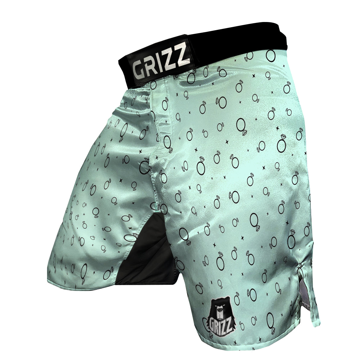 Blue Diamond Ring Print Pattern MMA Shorts-grizzshop
