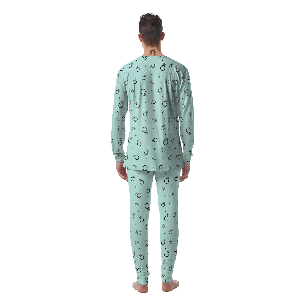 Blue Diamond Ring Print Pattern Men's Pajamas-grizzshop