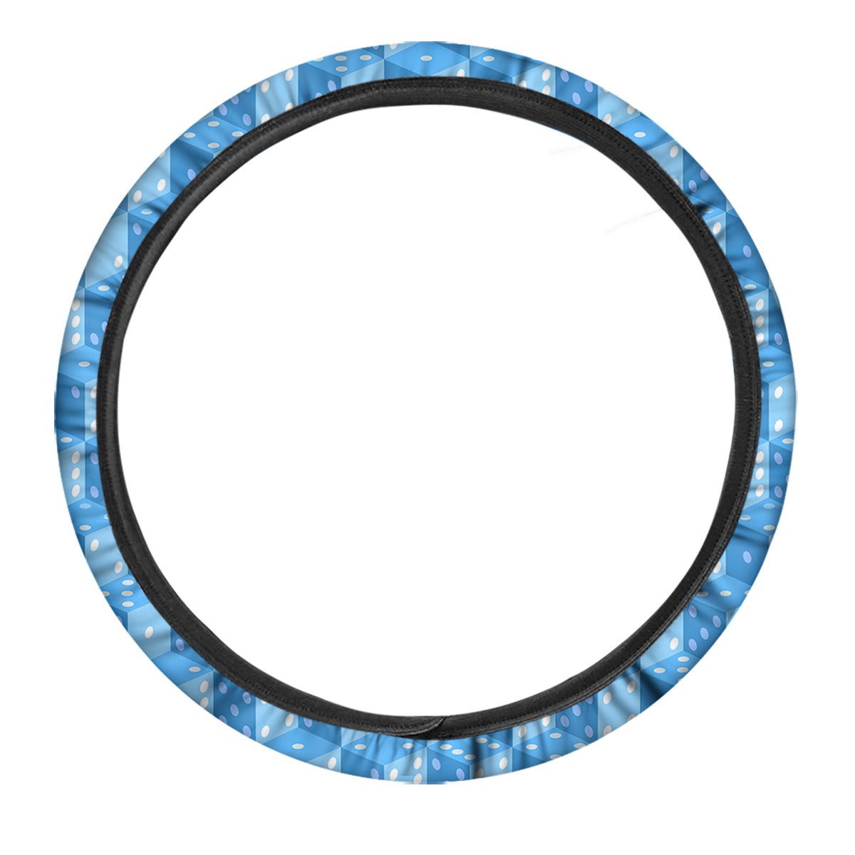 Blue Dice Casino Print Pattern Car Steering Wheel Cover-grizzshop