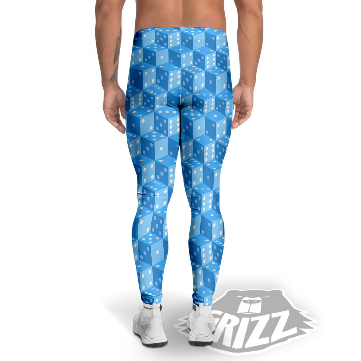 Blue Dice Casino Print Pattern Men's Leggings-grizzshop