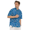 Blue Dolphins Ethnic Print Pattern Men's Short Sleeve Shirts-grizzshop