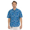 Blue Dolphins Ethnic Print Pattern Men's Short Sleeve Shirts-grizzshop