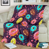 Blue Donut Pattern Print Blanket-grizzshop