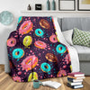 Blue Donut Pattern Print Blanket-grizzshop