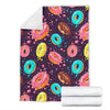 Blue Donut Pattern Print Blanket-grizzshop