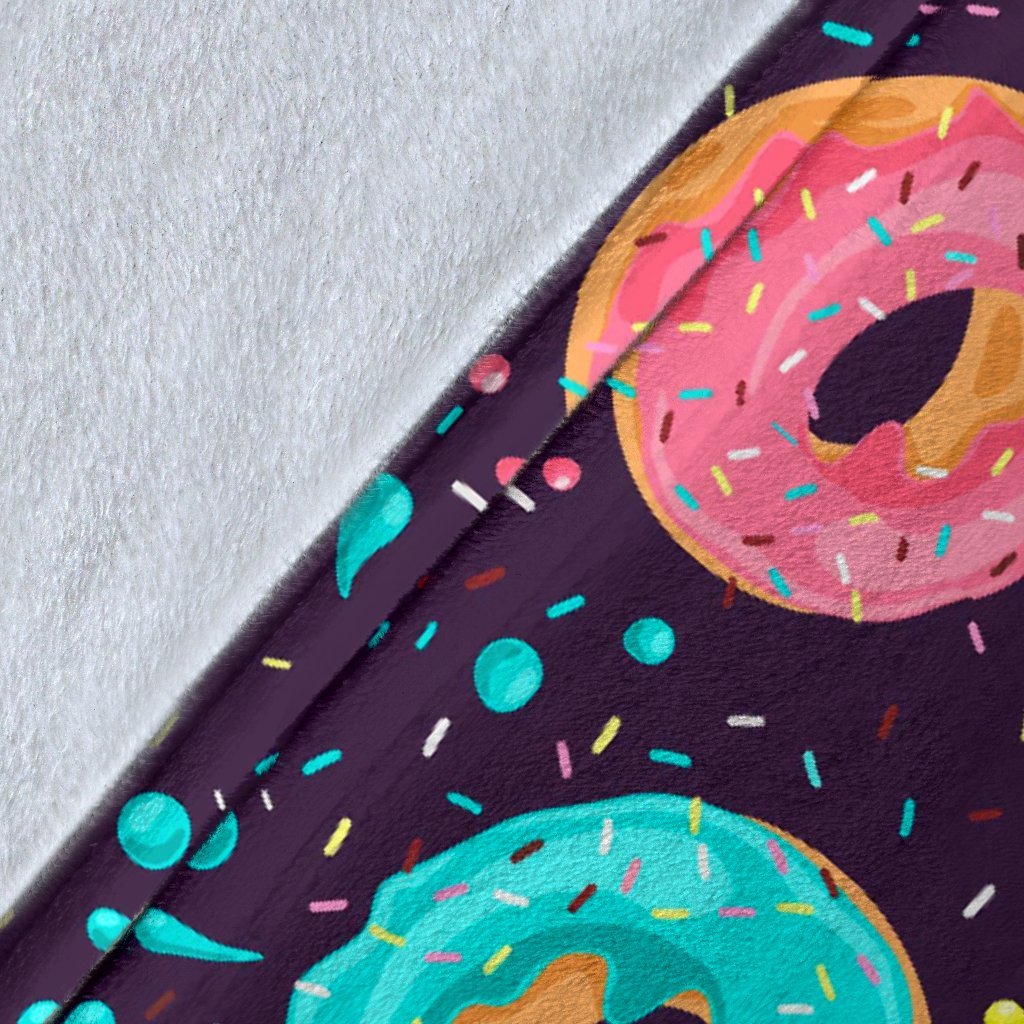 Blue Donut Pattern Print Blanket-grizzshop