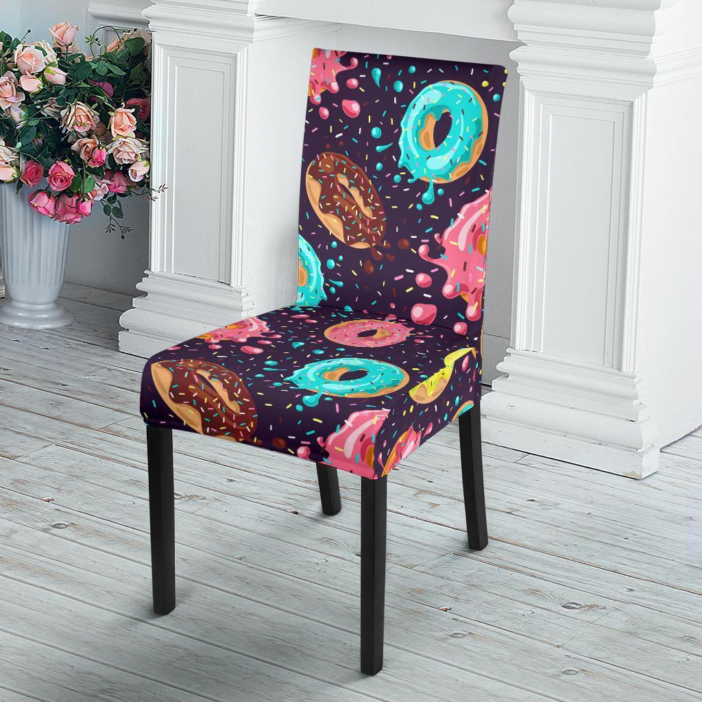 Blue Donut Pattern Print Chair Cover-grizzshop