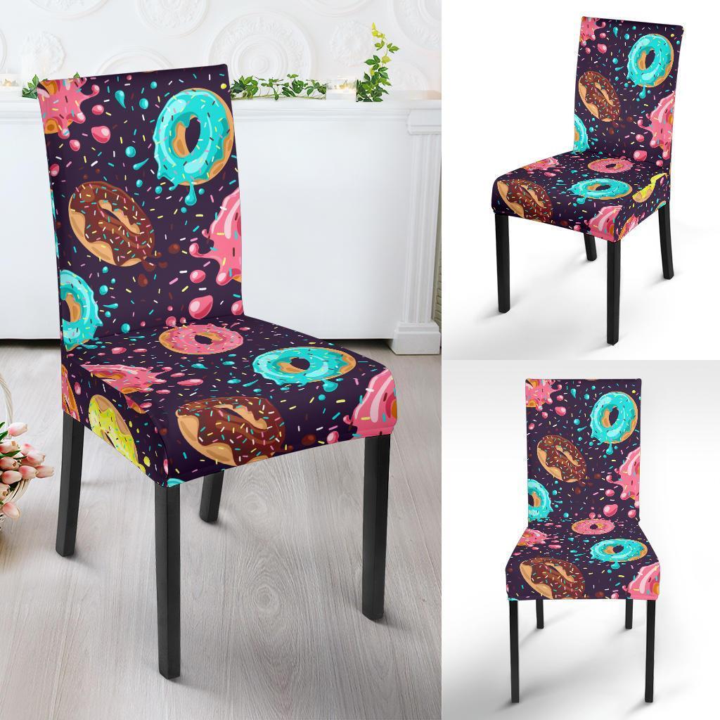 Blue Donut Pattern Print Chair Cover-grizzshop