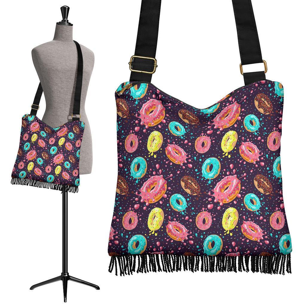 Blue Donut Pattern Print Crossbody Bags-grizzshop