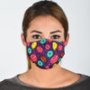 Blue Donut Pattern Print Face Mask-grizzshop