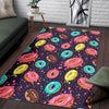 Blue Donut Pattern Print Floor Mat-grizzshop