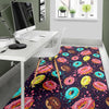 Blue Donut Pattern Print Floor Mat-grizzshop