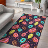 Blue Donut Pattern Print Floor Mat-grizzshop