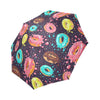 Blue Donut Pattern Print Foldable Umbrella-grizzshop