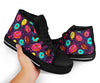 Blue Donut Pattern Print Men Women's High Top Shoes-grizzshop