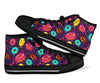 Blue Donut Pattern Print Men Women's High Top Shoes-grizzshop