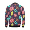 Blue Donut Pattern Print Men's Bomber Jacket-grizzshop