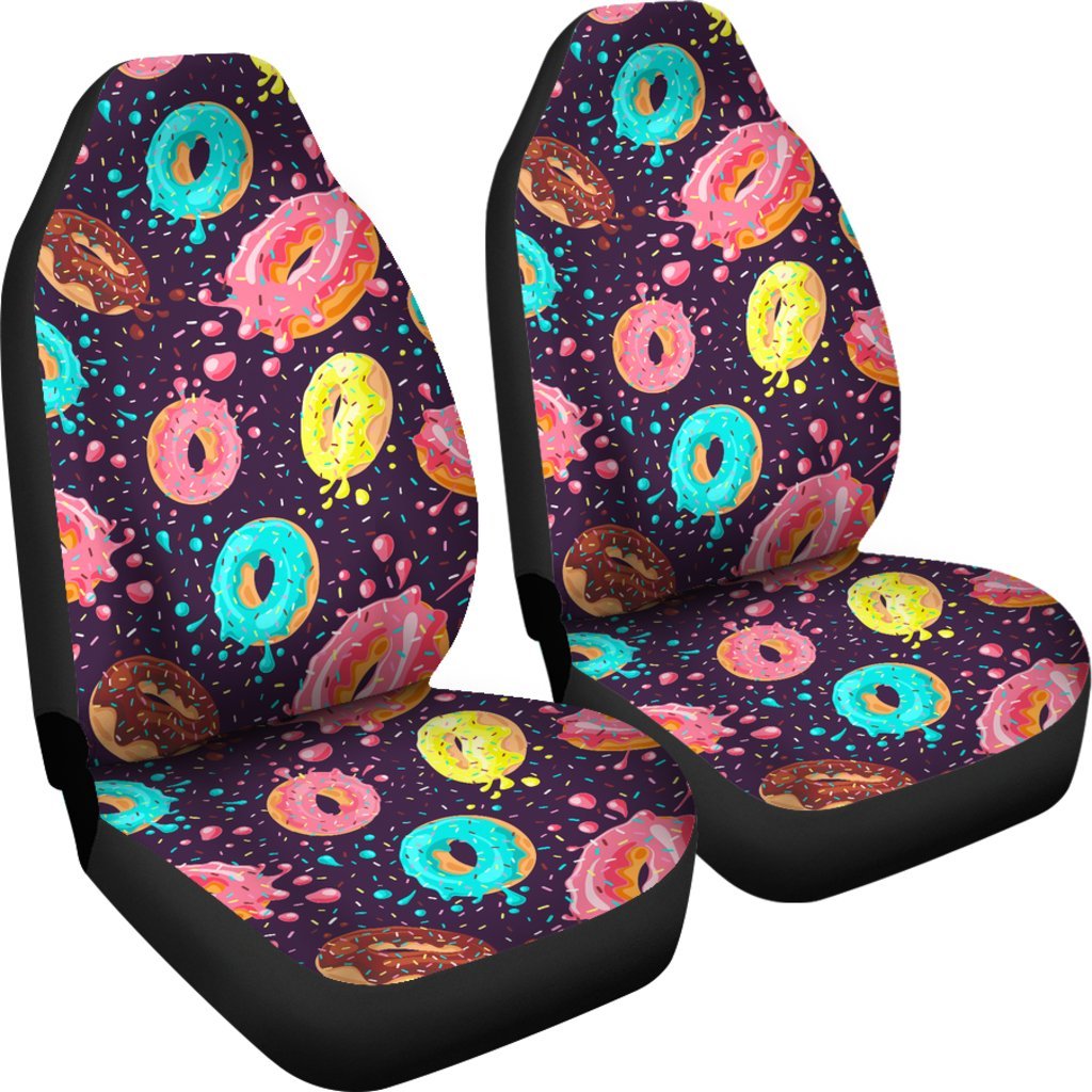 Blue Donut Pattern Print Universal Fit Car Seat Cover-grizzshop