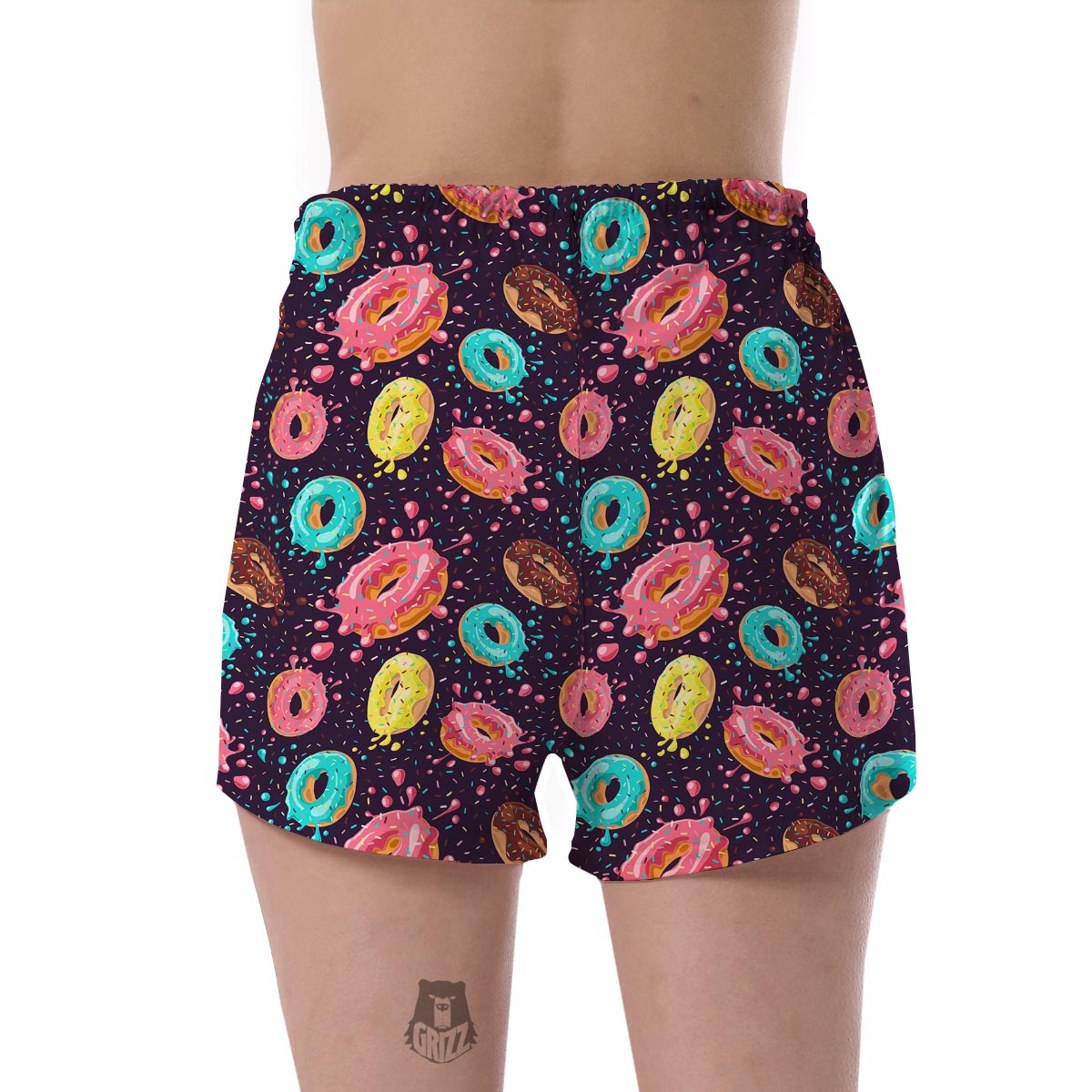 Blue Donut Pattern Print Women's Shorts-grizzshop