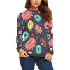 Blue Donut Pattern Print Women's Sweatshirt-grizzshop