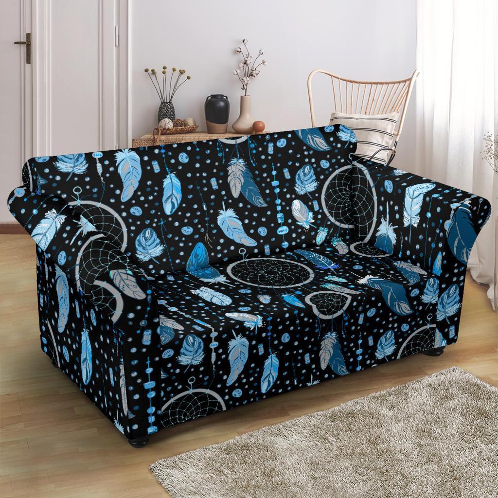 Blue Dream Catcher Feather Loveseat Cover-grizzshop