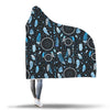 Blue Dream Catcher Feather Pattern Print Hooded Blanket-grizzshop