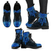 Blue Dream Catcher Mandala Women's Leather Boots-grizzshop