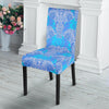 Blue Elephant Mandala Print Chair Cover-grizzshop