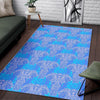 Blue Elephant Mandala Print Floor Mat-grizzshop