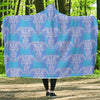 Blue Elephant Mandala Print Hooded Blanket-grizzshop