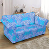 Blue Elephant Mandala Print Loveseat Cover-grizzshop