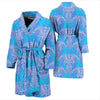 Blue Elephant Mandala Print Men Long Robe-grizzshop