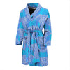 Blue Elephant Mandala Print Men Long Robe-grizzshop