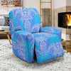 Blue Elephant Mandala Print Recliner Cover-grizzshop