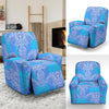 Blue Elephant Mandala Print Recliner Cover-grizzshop