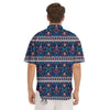 Blue Ethnic Mandala Print Pattern Men's Short Sleeve Shirts-grizzshop