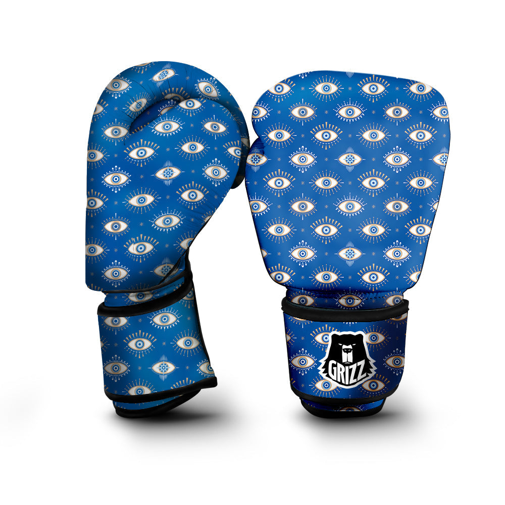 Blue Eyes Hamsa Print Pattern Boxing Gloves-grizzshop