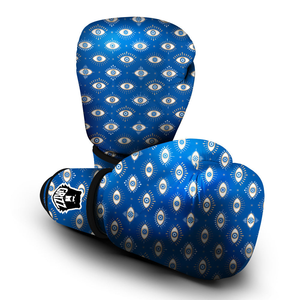 Blue Eyes Hamsa Print Pattern Boxing Gloves-grizzshop