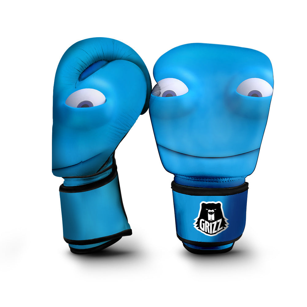 Blue Face Cartoon Emoticon Character Print Boxing Gloves-grizzshop