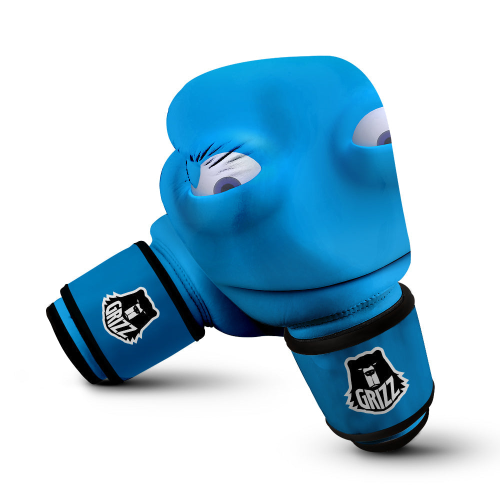 Blue Face Cartoon Emoticon Character Print Boxing Gloves-grizzshop