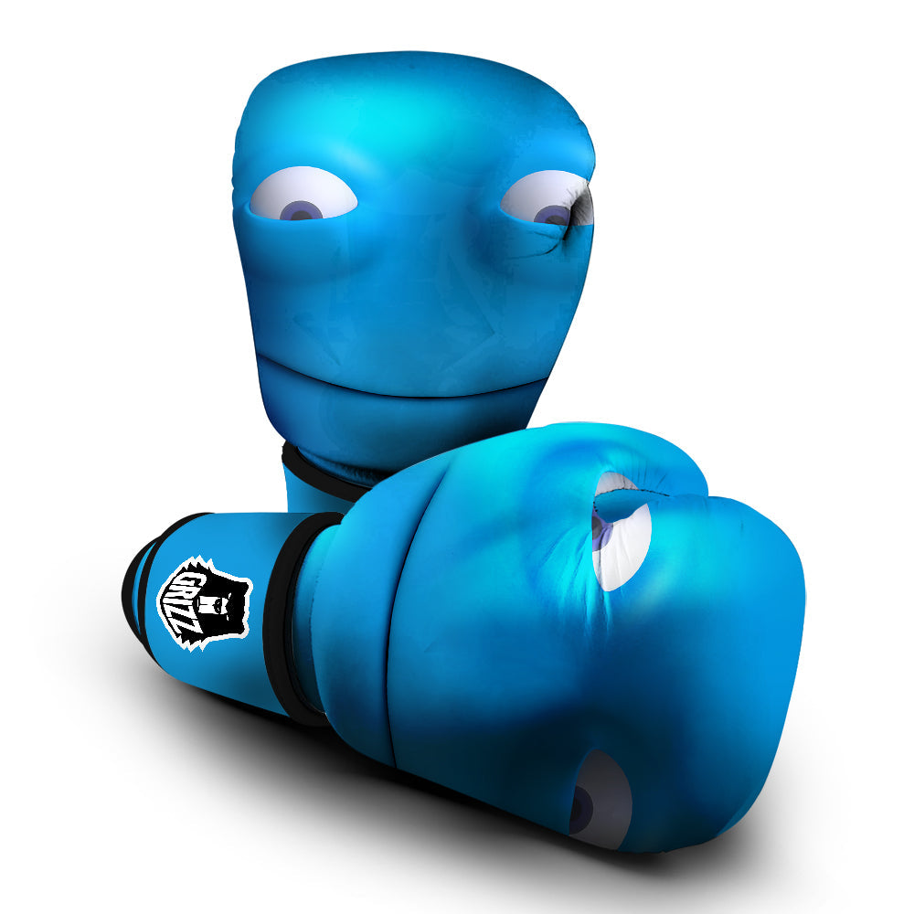 Blue Face Cartoon Emoticon Character Print Boxing Gloves-grizzshop