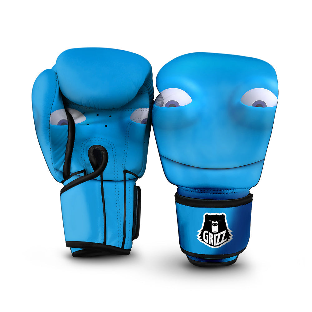 Blue Face Cartoon Emoticon Character Print Boxing Gloves-grizzshop