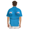 Blue Face Cartoon Emoticon Character Print Men's Short Sleeve Shirts-grizzshop