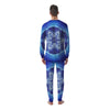 Blue Fractal Kaleidoscope Print Men's Pajamas-grizzshop