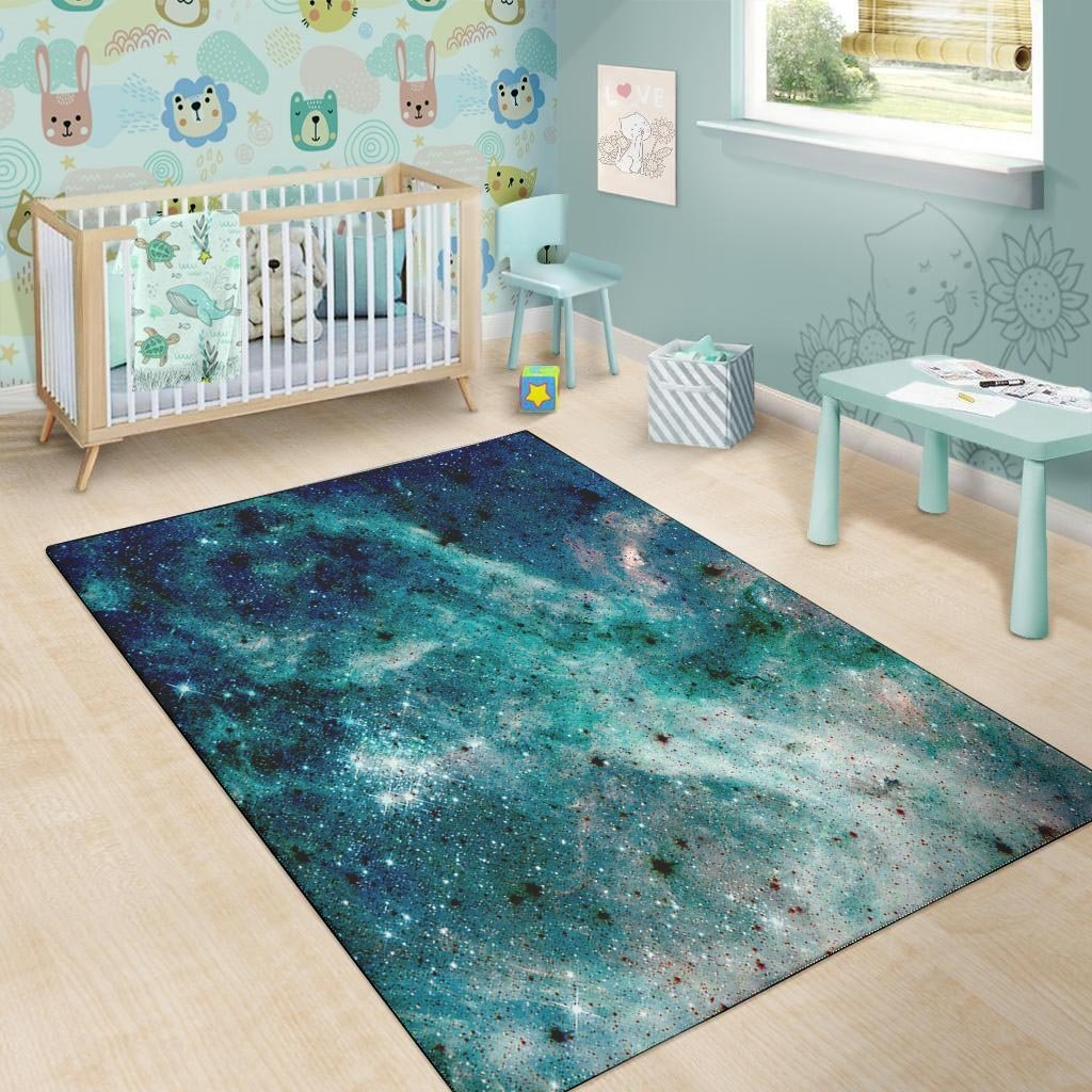 Blue Galaxy Space Floor Mat-grizzshop