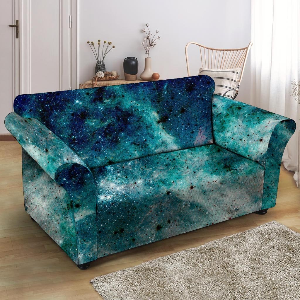 Blue Galaxy Space Loveseat Cover-grizzshop