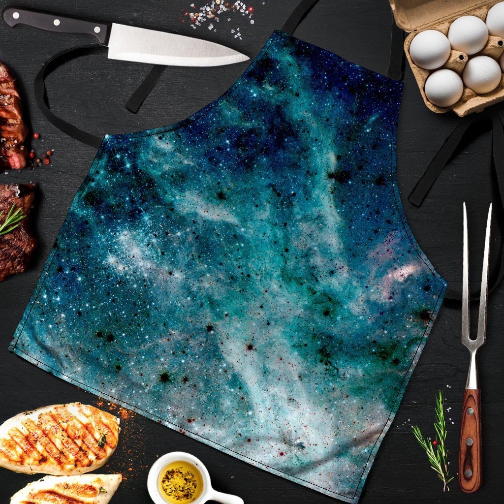 Blue Galaxy Space Men's Apron-grizzshop