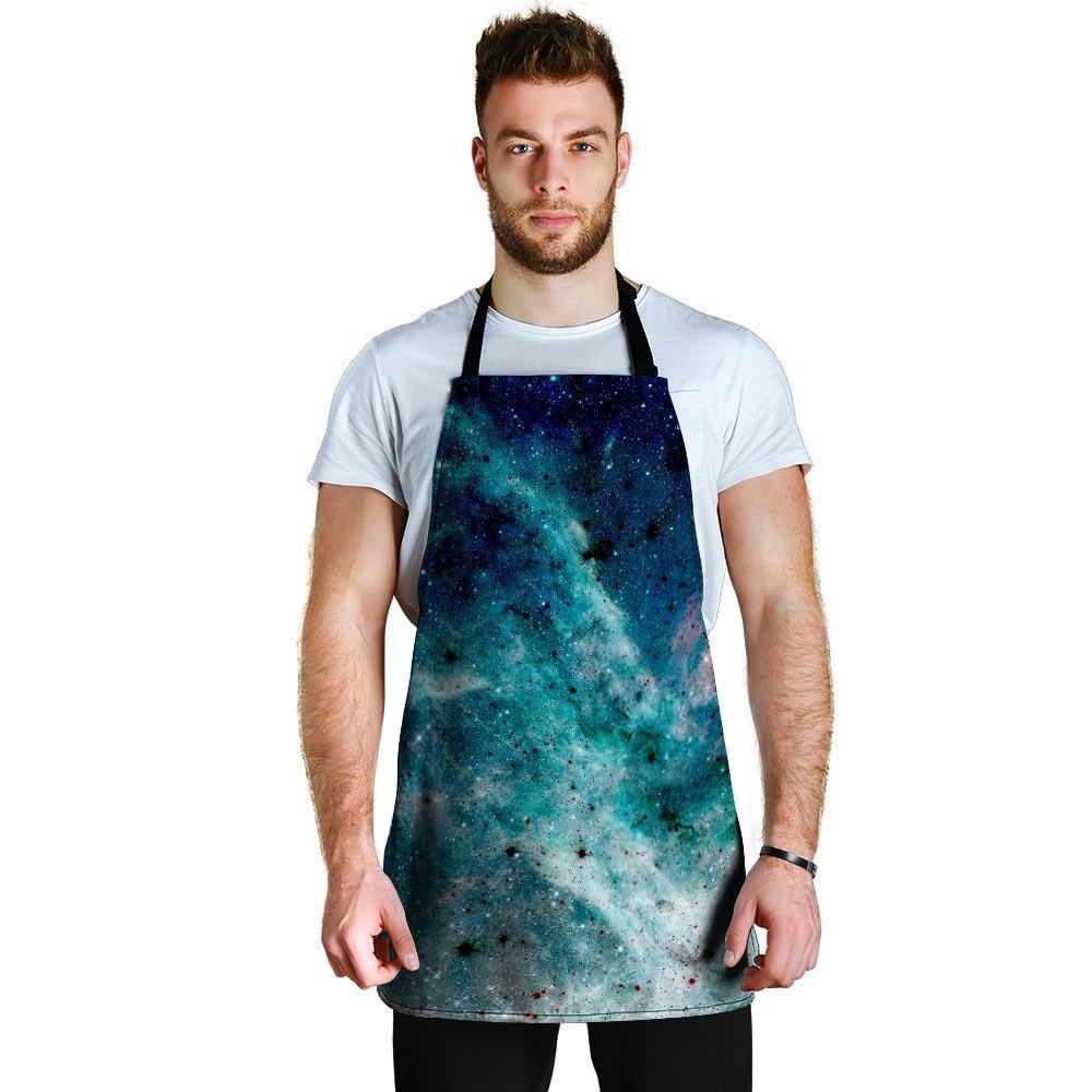 Blue Galaxy Space Men's Apron-grizzshop