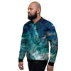 Blue Galaxy Space Men's Bomber Jacket-grizzshop